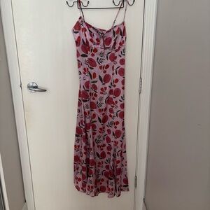 SHEIN Red and White Spaghetti Strap Maxi Sundress